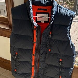 Orvis Navy Vest with Orange Accents